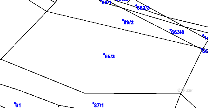 Parcela st. 65/3 v KÚ Studénky, Katastrální mapa