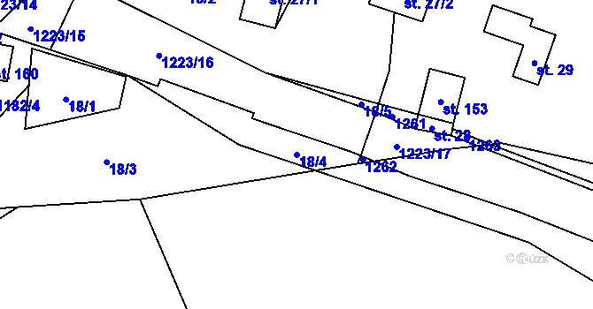 Parcela st. 18/4 v KÚ Pulčín, Katastrální mapa
