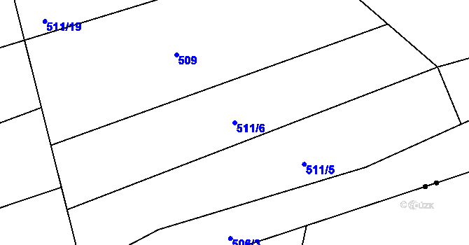 Parcela st. 511/6 v KÚ Pulčín, Katastrální mapa