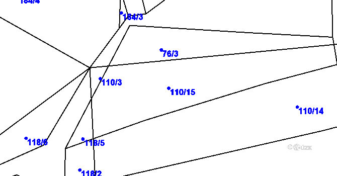 Parcela st. 110/15 v KÚ Purkarec, Katastrální mapa