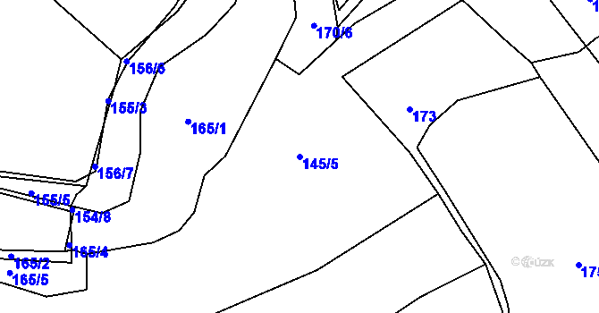 Parcela st. 145/5 v KÚ Purkarec, Katastrální mapa