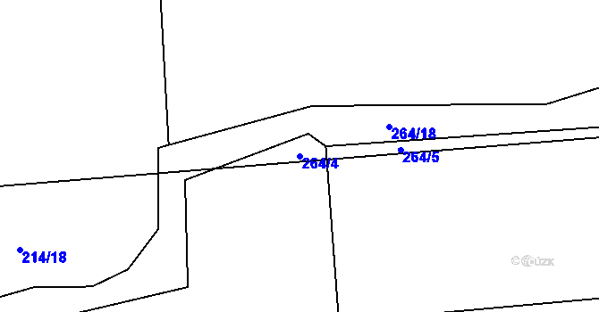 Parcela st. 264/4 v KÚ Purkarec, Katastrální mapa