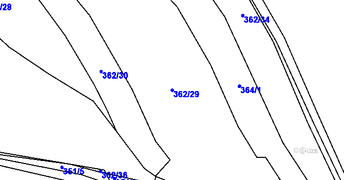 Parcela st. 362/29 v KÚ Purkarec, Katastrální mapa
