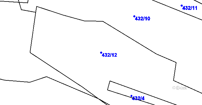 Parcela st. 432/12 v KÚ Purkarec, Katastrální mapa