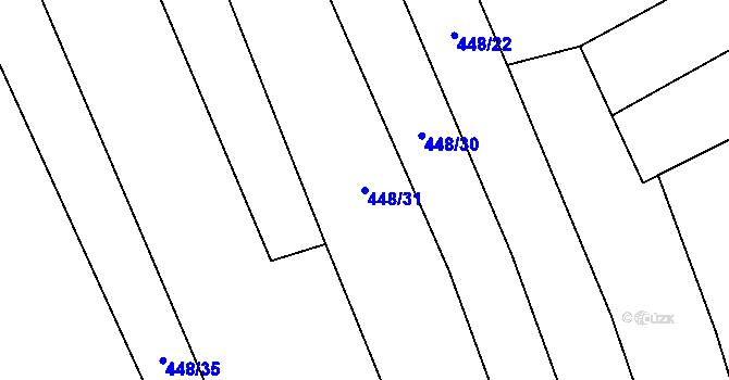 Parcela st. 448/31 v KÚ Purkarec, Katastrální mapa