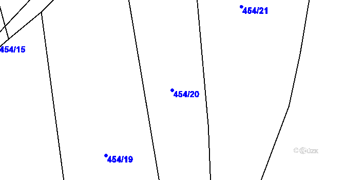 Parcela st. 454/20 v KÚ Purkarec, Katastrální mapa