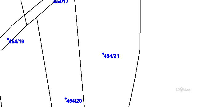 Parcela st. 454/21 v KÚ Purkarec, Katastrální mapa