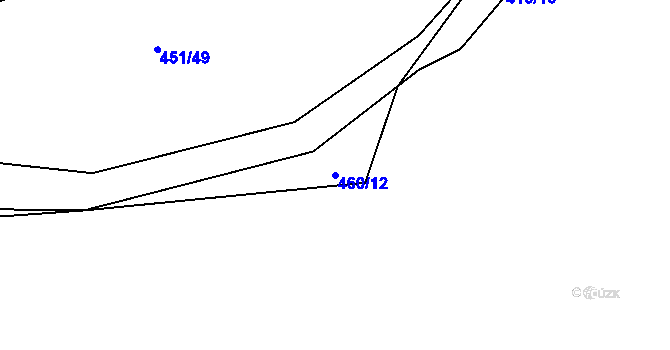 Parcela st. 460/12 v KÚ Purkarec, Katastrální mapa