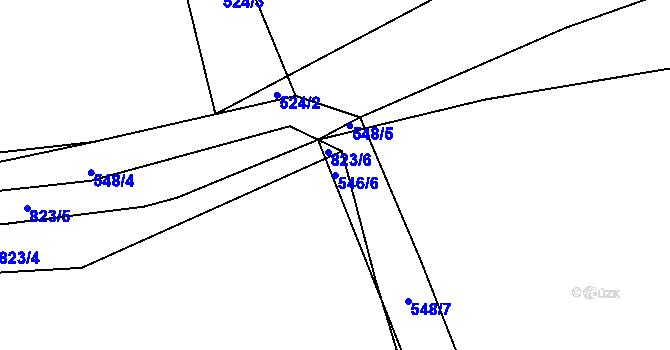 Parcela st. 546/6 v KÚ Purkarec, Katastrální mapa