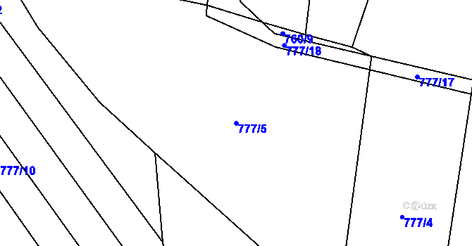 Parcela st. 777/5 v KÚ Purkarec, Katastrální mapa