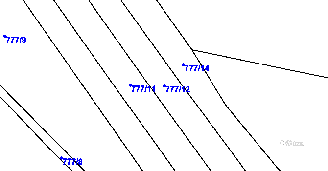 Parcela st. 777/12 v KÚ Purkarec, Katastrální mapa