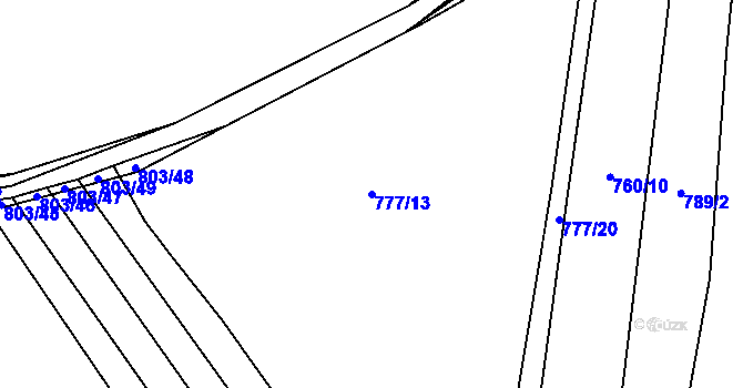 Parcela st. 777/13 v KÚ Purkarec, Katastrální mapa
