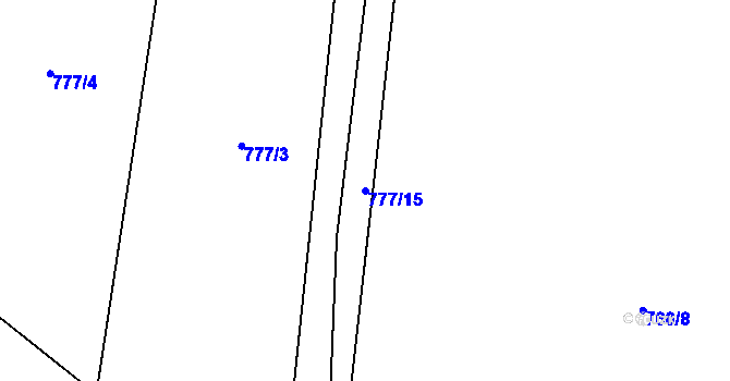 Parcela st. 777/15 v KÚ Purkarec, Katastrální mapa
