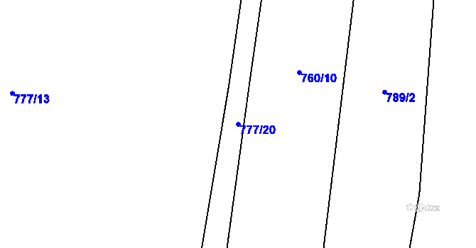 Parcela st. 777/20 v KÚ Purkarec, Katastrální mapa