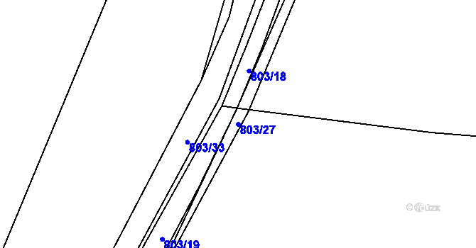 Parcela st. 803/27 v KÚ Purkarec, Katastrální mapa