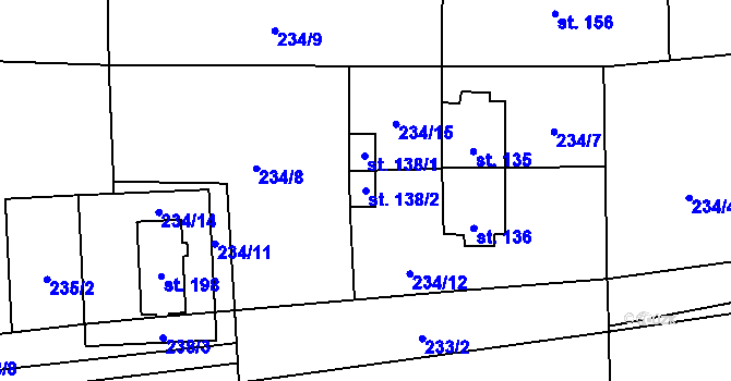 Parcela st. 138/2 v KÚ Purkarec, Katastrální mapa