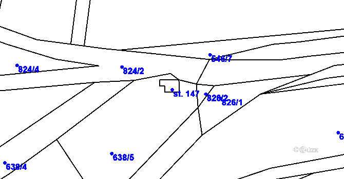 Parcela st. 147 v KÚ Purkarec, Katastrální mapa