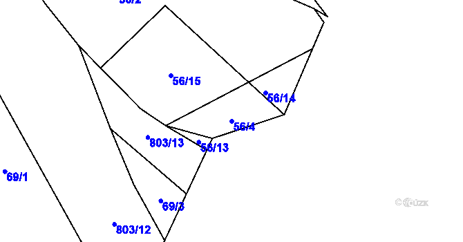 Parcela st. 56/4 v KÚ Purkarec, Katastrální mapa