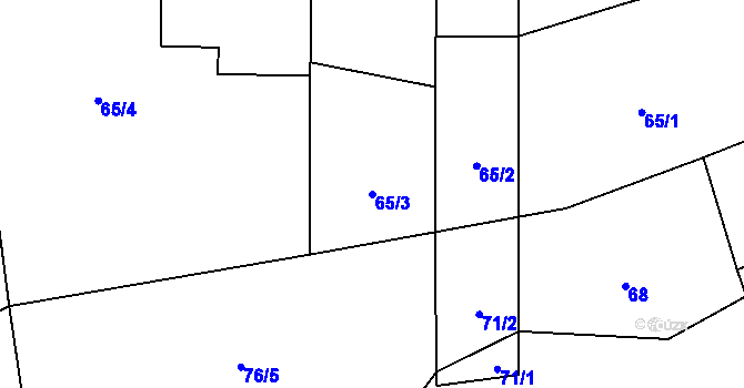 Parcela st. 65/3 v KÚ Purkarec, Katastrální mapa
