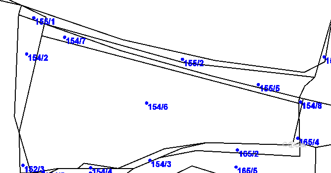 Parcela st. 154 v KÚ Purkarec, Katastrální mapa