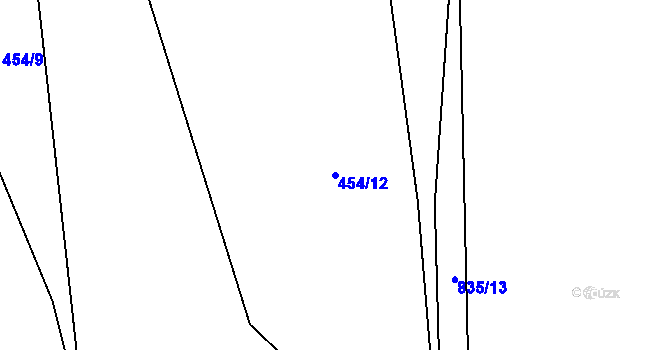 Parcela st. 454/12 v KÚ Purkarec, Katastrální mapa