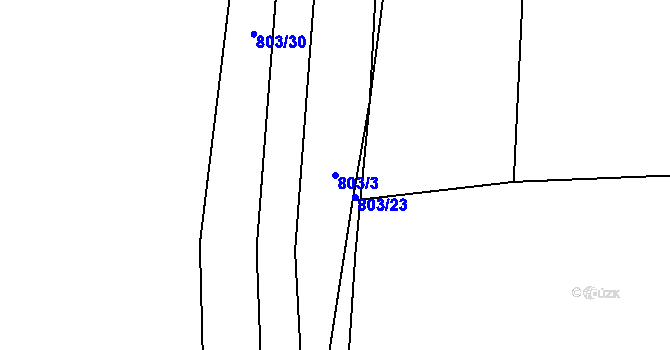 Parcela st. 803/3 v KÚ Purkarec, Katastrální mapa