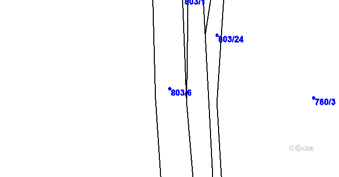 Parcela st. 803/6 v KÚ Purkarec, Katastrální mapa