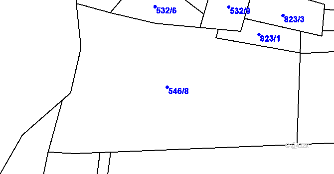 Parcela st. 546/8 v KÚ Purkarec, Katastrální mapa