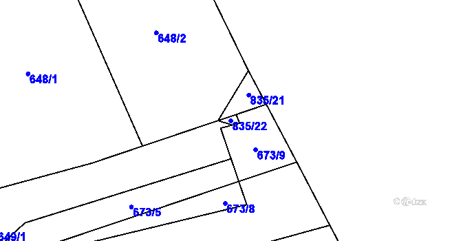 Parcela st. 835/22 v KÚ Purkarec, Katastrální mapa