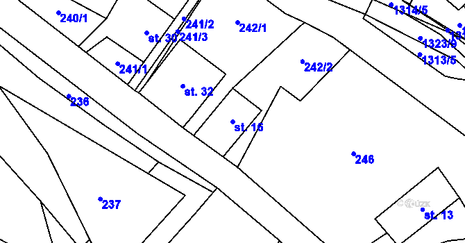 Parcela st. 16 v KÚ Pustá Kamenice, Katastrální mapa