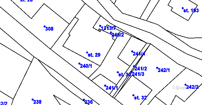 Parcela st. 29 v KÚ Pustá Kamenice, Katastrální mapa
