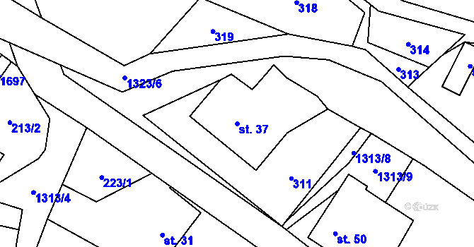Parcela st. 37 v KÚ Pustá Kamenice, Katastrální mapa