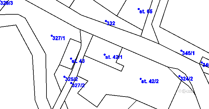 Parcela st. 42/1 v KÚ Pustá Kamenice, Katastrální mapa