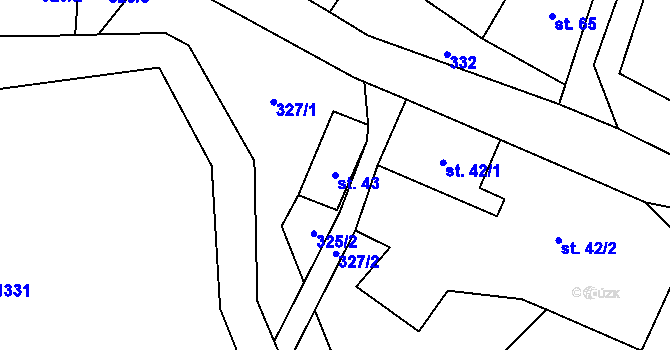 Parcela st. 43 v KÚ Pustá Kamenice, Katastrální mapa