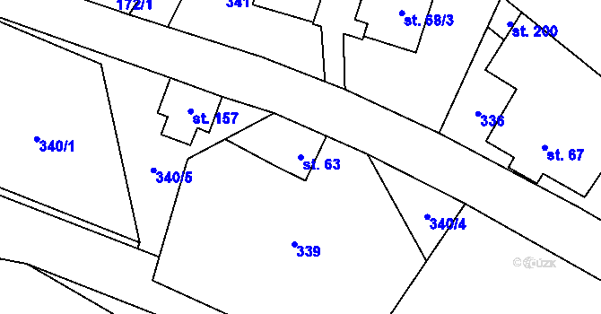 Parcela st. 63 v KÚ Pustá Kamenice, Katastrální mapa