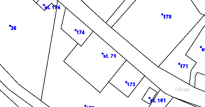 Parcela st. 71 v KÚ Pustá Kamenice, Katastrální mapa