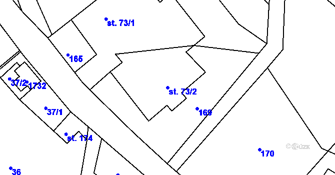 Parcela st. 73/2 v KÚ Pustá Kamenice, Katastrální mapa