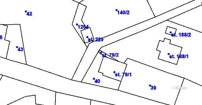Parcela st. 79/2 v KÚ Pustá Kamenice, Katastrální mapa