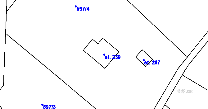 Parcela st. 239 v KÚ Pustá Kamenice, Katastrální mapa