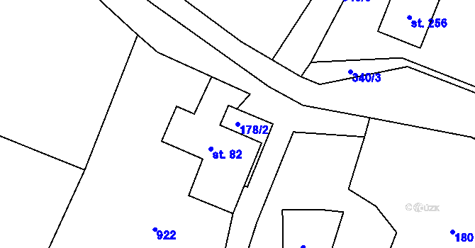Parcela st. 178/2 v KÚ Pustá Kamenice, Katastrální mapa
