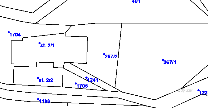 Parcela st. 267/2 v KÚ Pustá Kamenice, Katastrální mapa