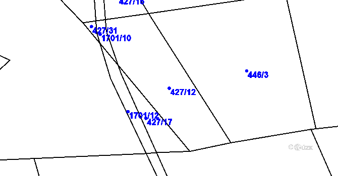 Parcela st. 427/12 v KÚ Pustá Kamenice, Katastrální mapa