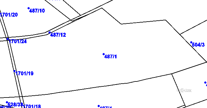 Parcela st. 487/1 v KÚ Pustá Kamenice, Katastrální mapa