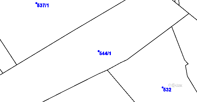 Parcela st. 544/1 v KÚ Pustá Kamenice, Katastrální mapa
