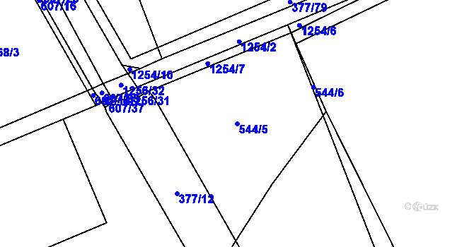 Parcela st. 544/5 v KÚ Pustá Kamenice, Katastrální mapa