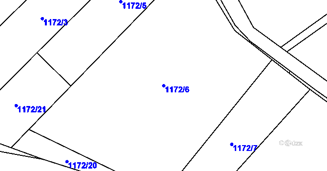 Parcela st. 1172/6 v KÚ Pustá Kamenice, Katastrální mapa