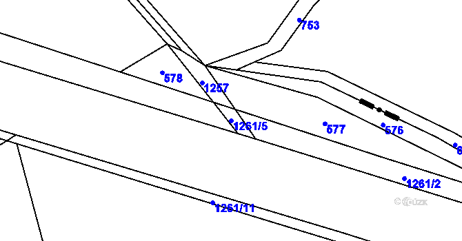 Parcela st. 1261/5 v KÚ Pustá Kamenice, Katastrální mapa