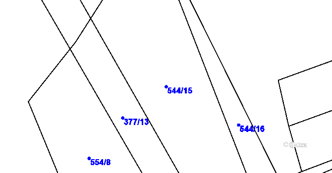 Parcela st. 544/15 v KÚ Pustá Kamenice, Katastrální mapa