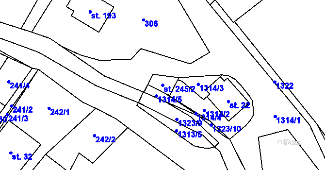 Parcela st. 245/2 v KÚ Pustá Kamenice, Katastrální mapa