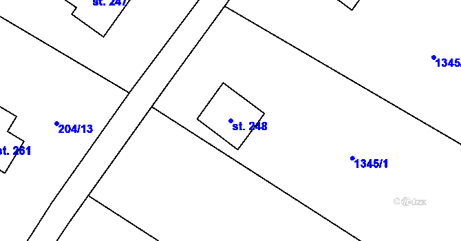 Parcela st. 248 v KÚ Pustá Kamenice, Katastrální mapa